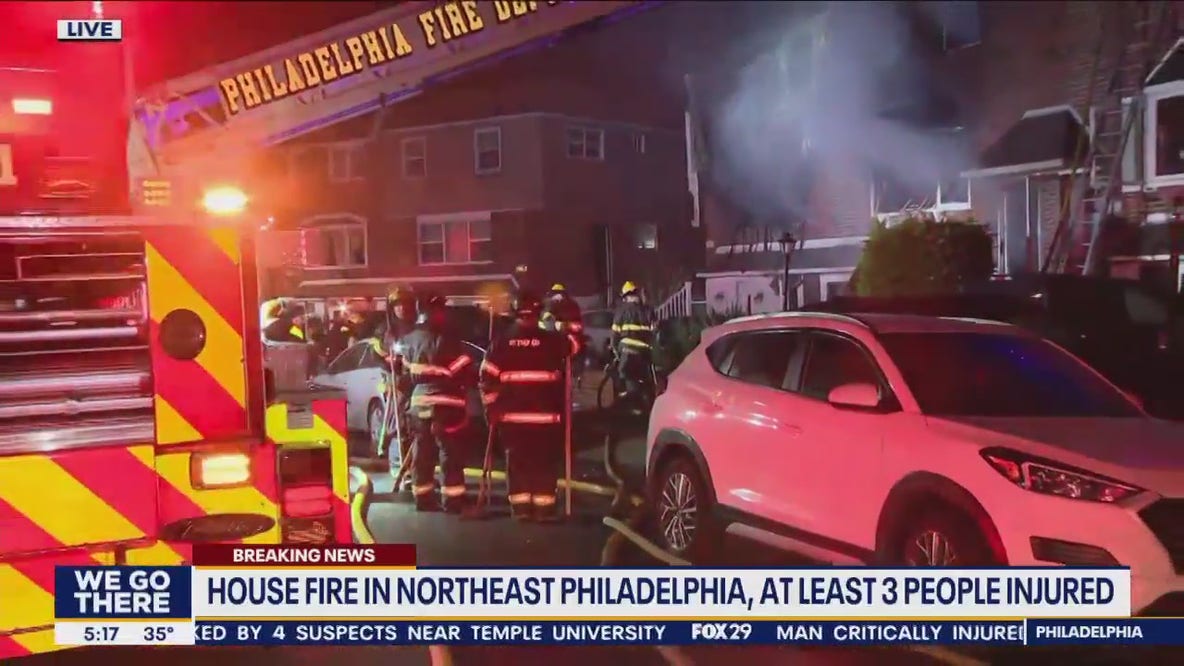3 people injured in Northeast Philadelphia house fire